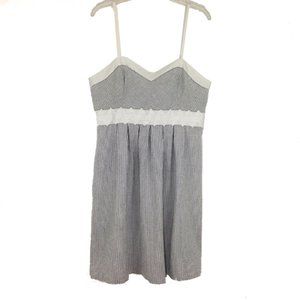 Madison Leigh Blue White Pinstriped Dress | 12